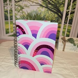 Colorful Spiral Notebook with Pink and Purple Design